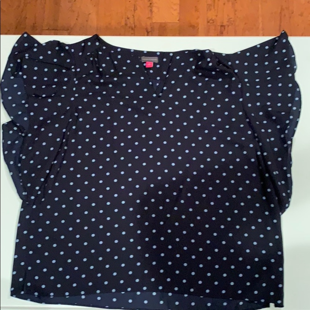 Polka dot flutter sleeve top